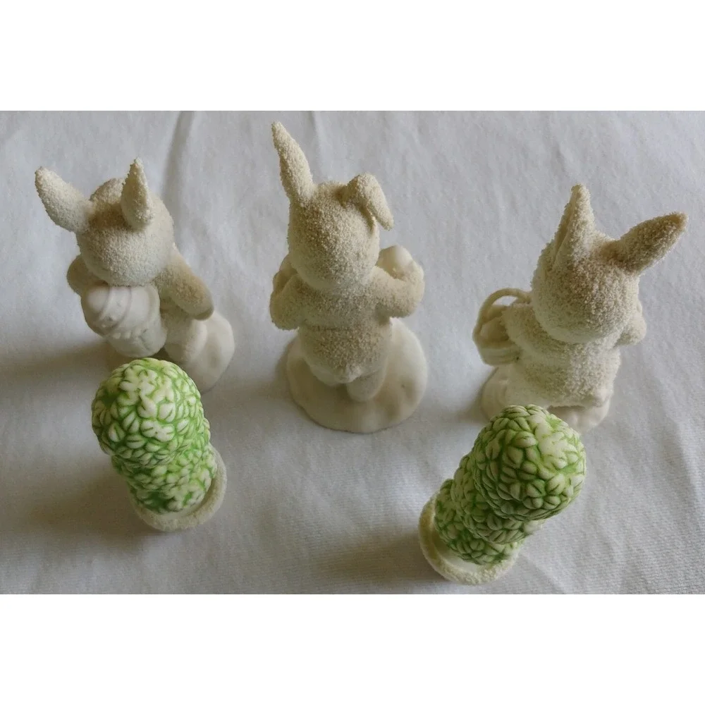 Dept 56 Snow Babies Lot Of 5  Easter Holiday Figurines 1994 1995 With Shrubs